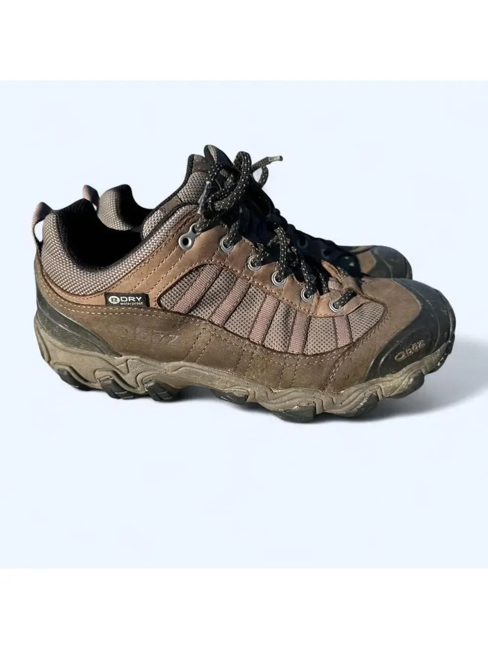 Oboz Men’s 9W Wide B-DRY Waterproof Hiking Shoes Brown Leather